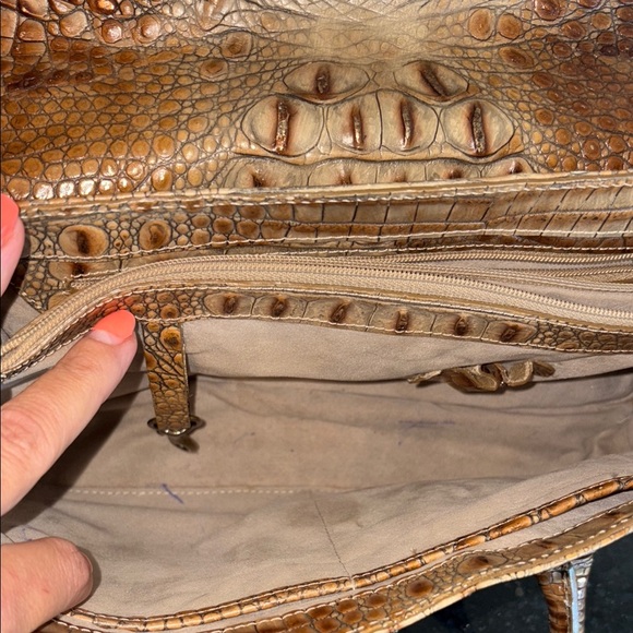 Brahmin Brown Crocodile-Embossed Satchel - Picture 14 of 16